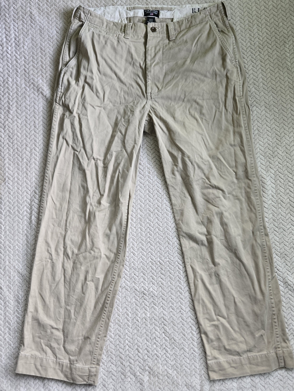 Vintage Polo Jeans Co Ralph Lauren Khaki Chino Pants RL-67 Mens 34x30